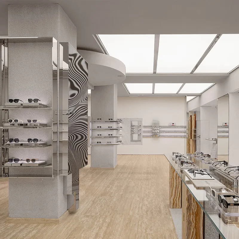 modern optical shop design with interior layout and sunglasses display ...