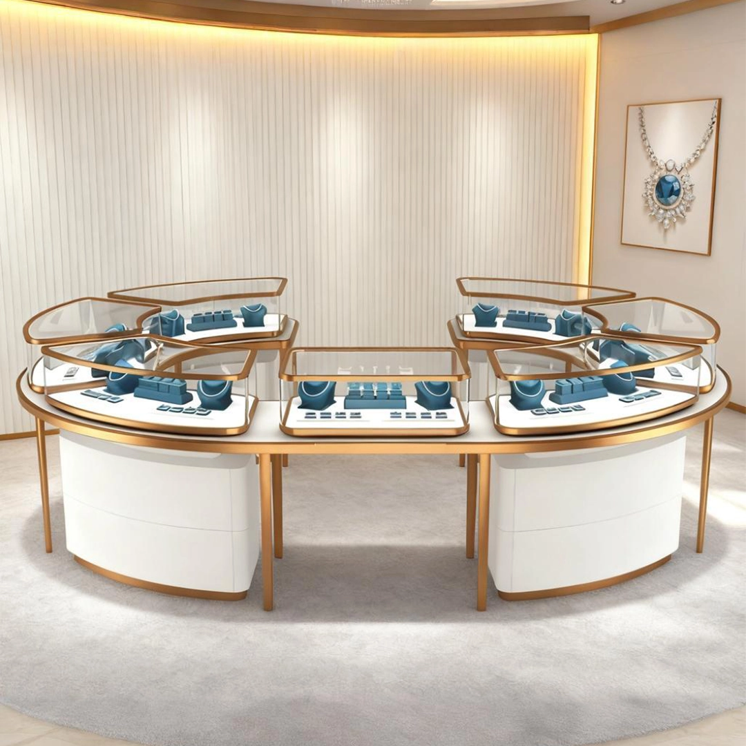 ONI Shopfitting jewellery counter design with modern glass showcase
