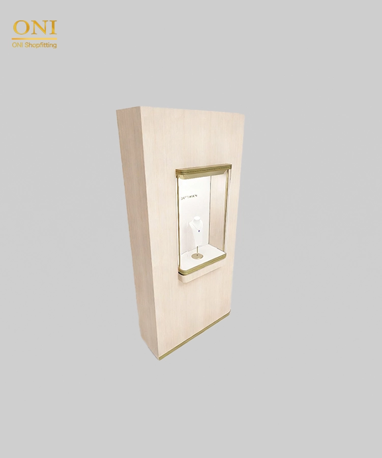 glass display box with lights