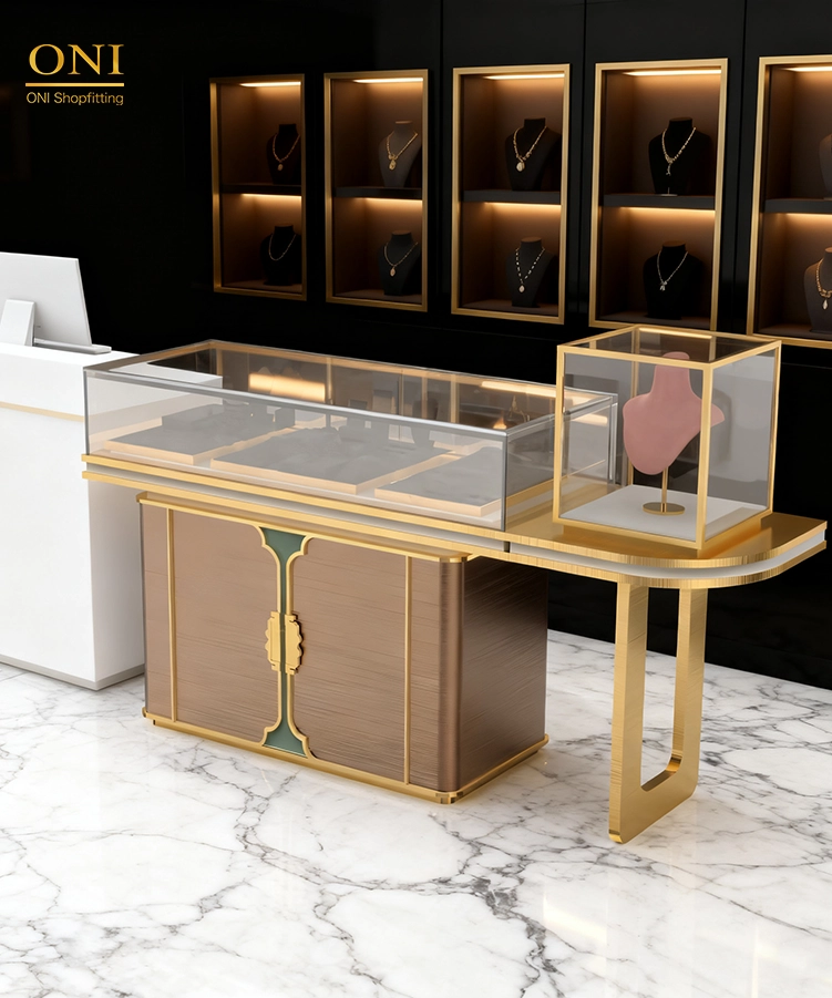 shop counter with display