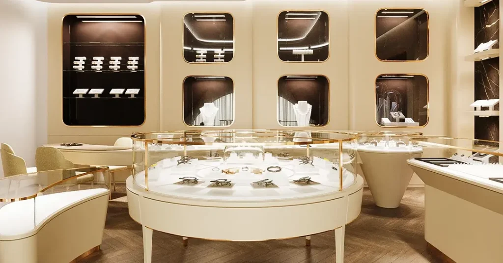 jewellery showcase counter