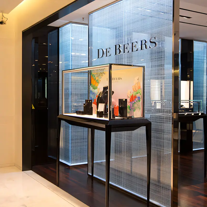 glass jewelry display