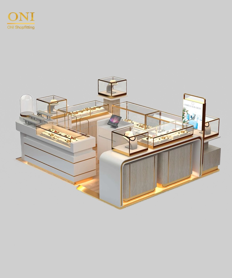 LED lit jewelry display kiosk 