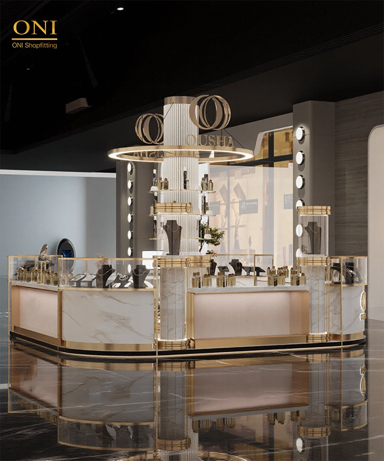 LED lit jewelry display kiosk