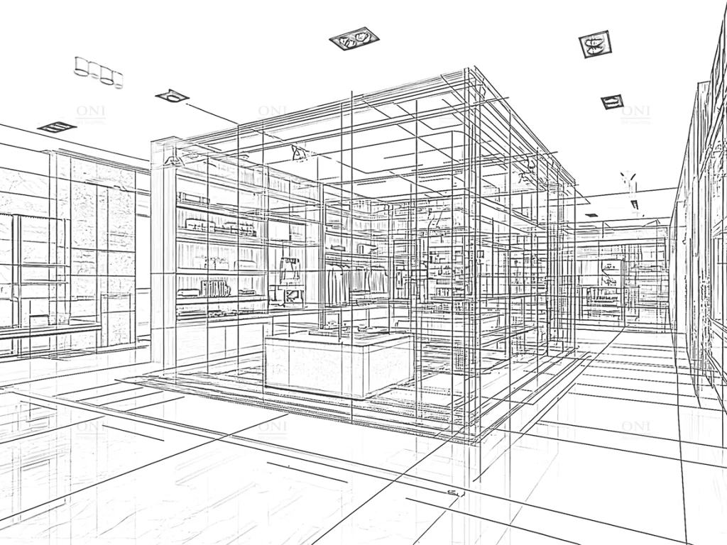 Floor plan of the watch shop