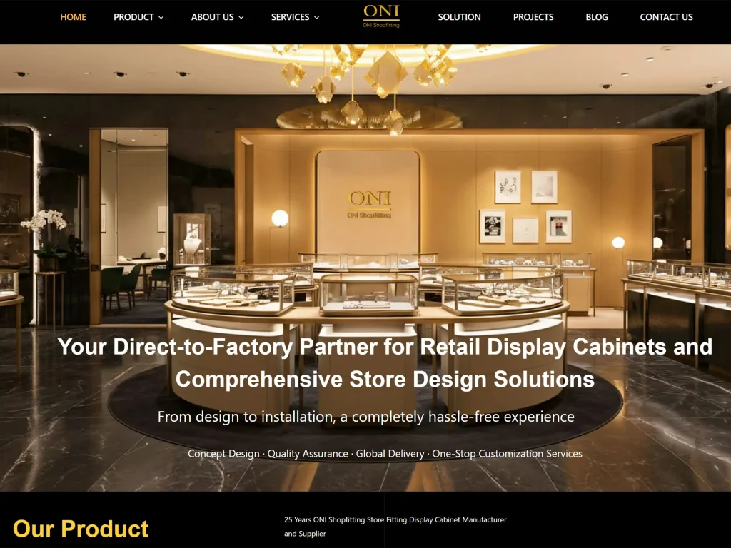 jewelry showcase manufacturer