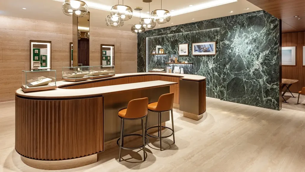 Custom display cabinets for watch boutiques