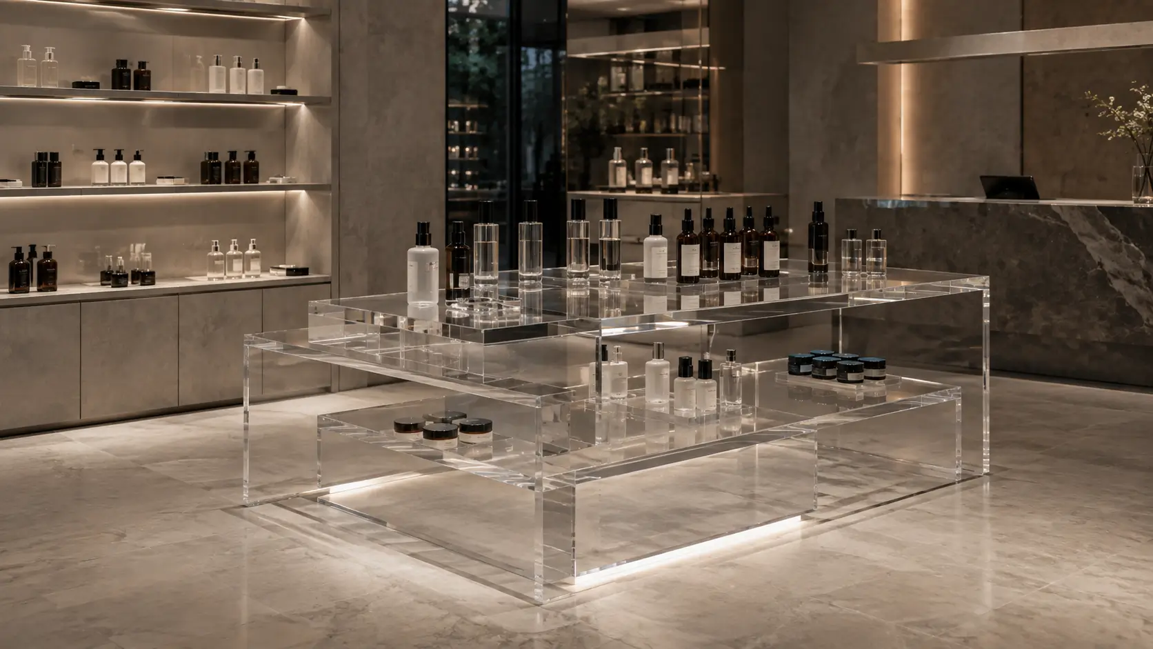 Custom acrylic retail fixtures